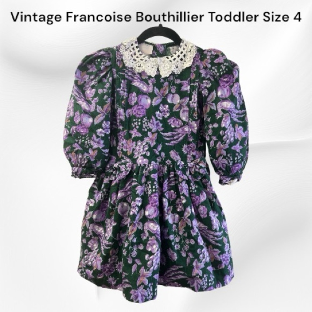 Vintage Francoise Bouthillier Cotton Toddler Dress Size 4T
